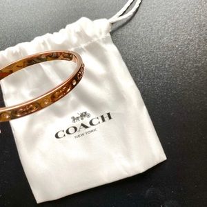 Coach Rose Gold Double C Bangle Bracelet